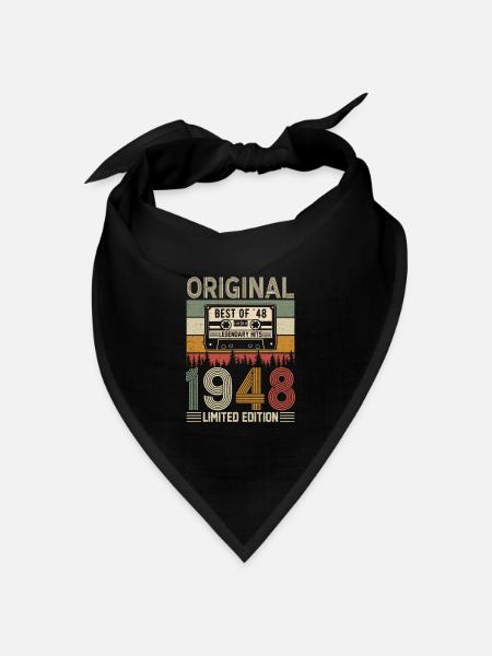 Geburtstagslegende 1948 - Bandana Dreieckstuch - Schwarz