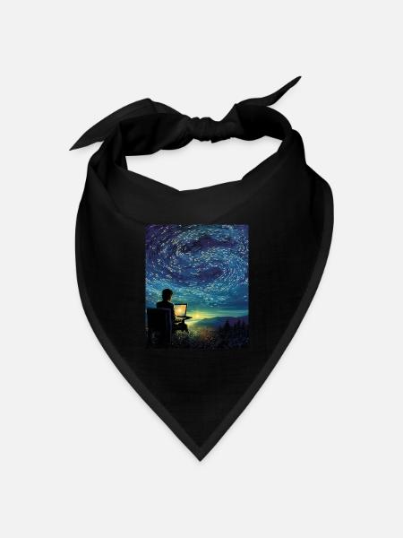 Programmierer Starry Night Shirt Codierung - Bandana Dreieckstuch - Schwarz