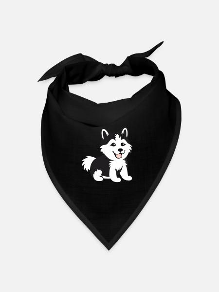 Humor kleiner Husky - Bandana Dreieckstuch - Schwarz