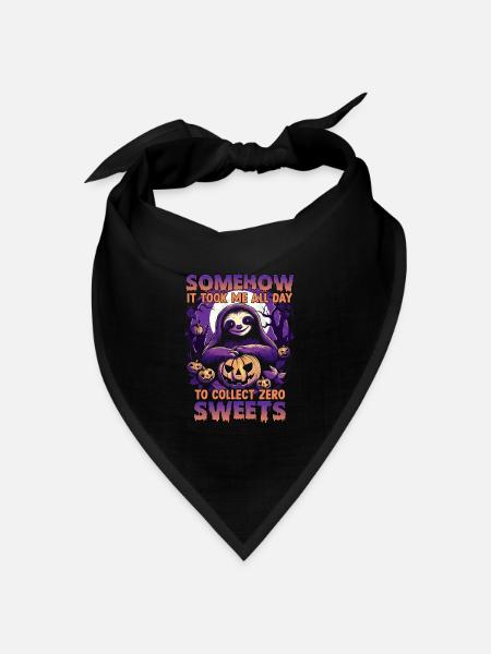 Lustiges Faultier Halloween Kostüm | Faultier T - Bandana Dreieckstuch - Schwarz