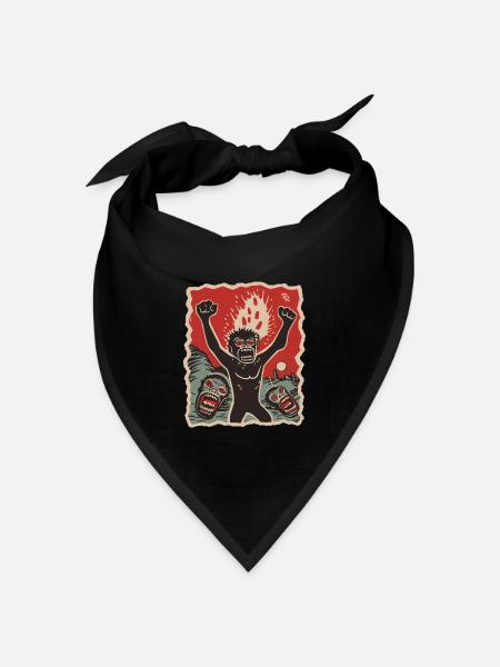 Prähistorische Primaten und Armageddon - Bandana Dreieckstuch - Schwarz