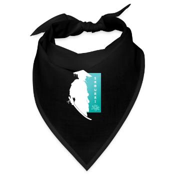 Samurai Blume Krieger Seelenfrieden Kunst - Bandana Dreieckstuch - Schwarz - Vorne