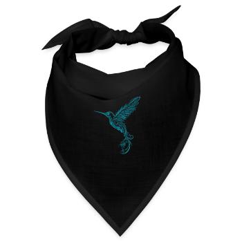 Kolibri Tribal Hummingbird - Bandana Dreieckstuch - Schwarz - Vorne