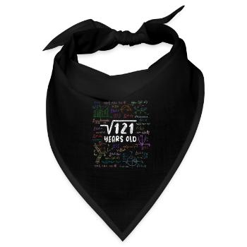 Wurzel aus 121 = 11. Geburtstag - Geschenk - Bandana Dreieckstuch - Schwarz - Vorne