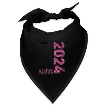 Abi 2024 Abitur Mädchen Abiturientin Abschluss - Bandana Dreieckstuch - Schwarz - Vorne