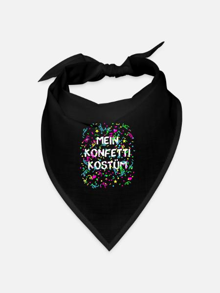 Mein Konfetti Kostüm Alaaf Helau Karneval - Bandana Dreieckstuch - Schwarz