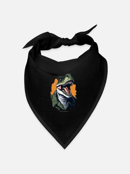Ein Mensch als T Rex Dinosaurier - Bandana Dreieckstuch - Schwarz