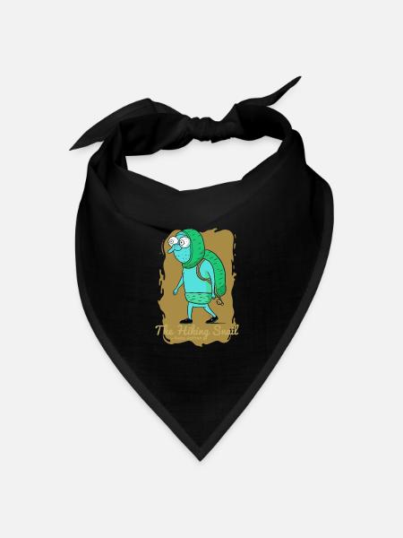 Der Wandernde Schnecke - Bandana Dreieckstuch - Schwarz