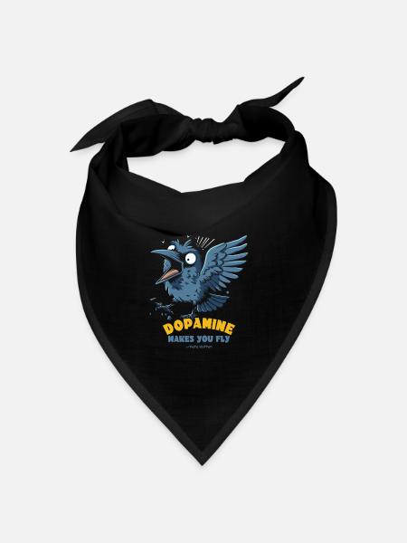 Krähen Vogel auf Dopamin lässt dich fliegen - Bandana Dreieckstuch - Schwarz