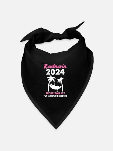 Rentnerin 2024 Rente Renteneintritt Geschenk - Bandana Dreieckstuch - Schwarz
