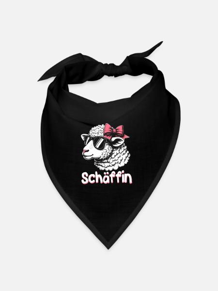 Chef Chefin Schaf Geschenk Schäfin Spruch - Bandana Dreieckstuch - Schwarz