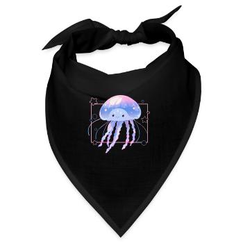 Cute Jellyfish Ocean Love Sea Animal Kawaii Aesthe - Bandana Dreieckstuch - Schwarz - Vorne