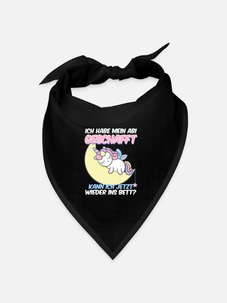 Abi Geschafft Abitur Kann ich wieder ins Bett - Bandana Dreieckstuch - Schwarz