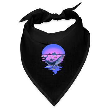 Meerestiere Meeressäuger Fische Fisch Ozean Flosse - Bandana Dreieckstuch - Schwarz - Vorne