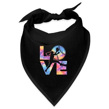 Binden Sie Dye Softball Teen Girls Softballspieler - Bandana Dreieckstuch - Schwarz - Vorne