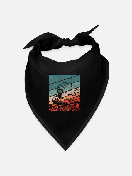 Retro Zugfahrer Zug Züge Hobby Geschenk - Bandana Dreieckstuch - Schwarz