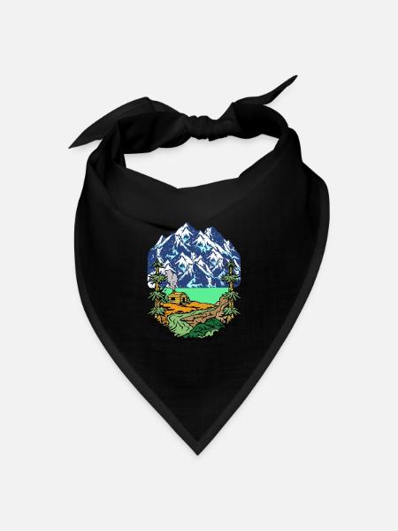 Alpen Gipfel Berge Beg Hütte Haus Alm Tirol Natur - Bandana Dreieckstuch - Schwarz