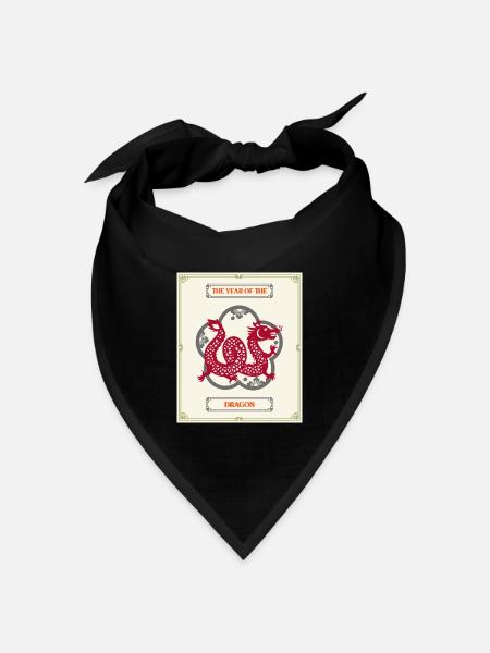 The Year Of The Dragon 2024 - Bandana Dreieckstuch - Schwarz