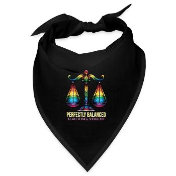 Waage-Sternzeichen-Balance & Harmonie-Kunst - Bandana Dreieckstuch - Schwarz - Vorne