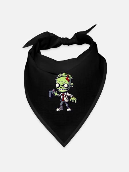 Netter Zombie Spieler Gaming Zombie Liebhaber - Bandana Dreieckstuch - Schwarz