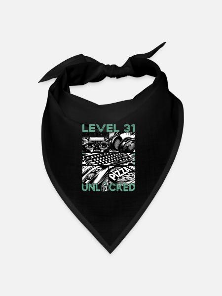 Geburtstag Level 31 freigeschaltet Gaming & Zocker - Bandana Dreieckstuch - Schwarz