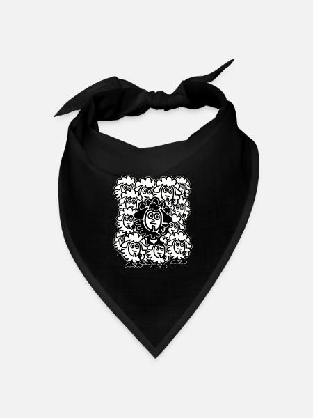 Viele Schafe - Bandana Dreieckstuch - Schwarz