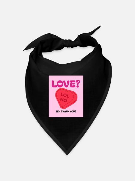 No love ! - Bandana Dreieckstuch - Schwarz