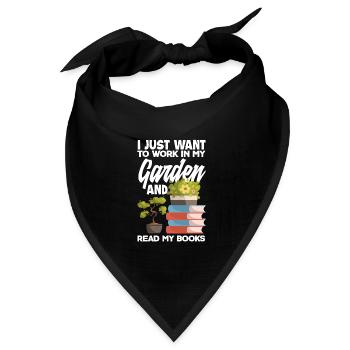 Garten Bücherwurm Bücher Lesen - Bandana Dreieckstuch - Schwarz - Vorne