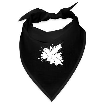 Kolibri Watercolor Hummingbird - Bandana Dreieckstuch - Schwarz - Vorne