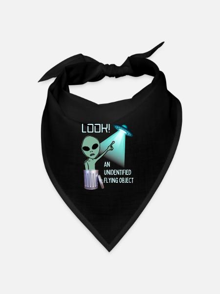 UFO ansehen - Bandana Dreieckstuch - Schwarz