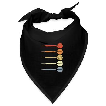 Vintage Dartpfeile Skizze - Bandana Dreieckstuch - Schwarz - Vorne