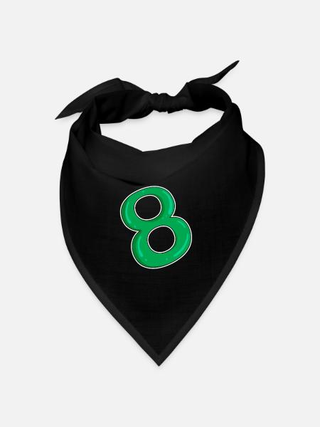 Acht - 8 - Grün - Bandana Dreieckstuch - Schwarz