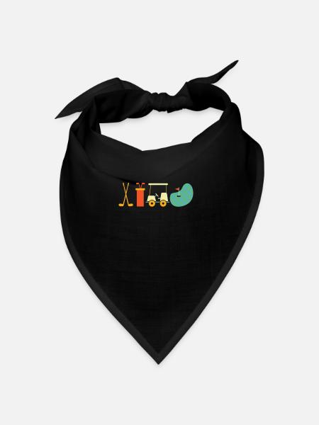 Golf Golfer Golfen - Bandana Dreieckstuch - Schwarz