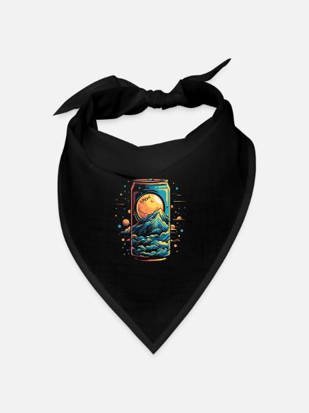 Weltraum-Universum Getränkedose - Bandana Dreieckstuch - Schwarz