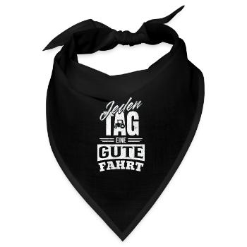 Jeden Tag eine gute Fahrt - Für Treckerfahrer - Bandana Dreieckstuch - Schwarz - Vorne