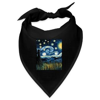 Gärtner-Sternenhemd Van Gogh inspiriert - Bandana Dreieckstuch - Schwarz - Vorne