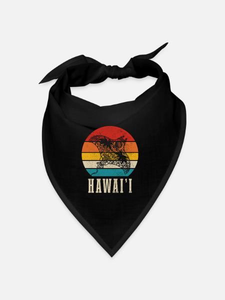 Hawaii Aloha Hawaiianisch Souvenir - Bandana Dreieckstuch - Schwarz