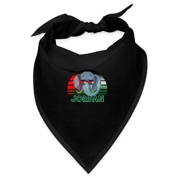 Jordanien - Bandana Dreieckstuch - Schwarz - Vorne