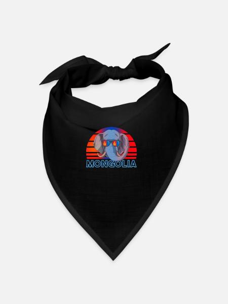 Mongolei - Bandana Dreieckstuch - Schwarz
