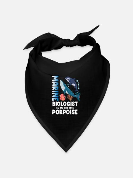 Meeresbiologe So My Life Has Porpoise Fish - Bandana Dreieckstuch - Schwarz