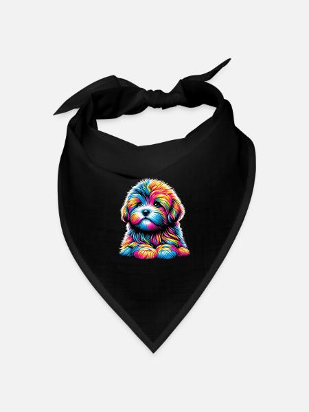 Bolonka Zwetna Welpe - Bandana Dreieckstuch - Schwarz