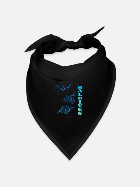 Mantarochen Malediven Manta Ray Maldives - Bandana Dreieckstuch - Schwarz