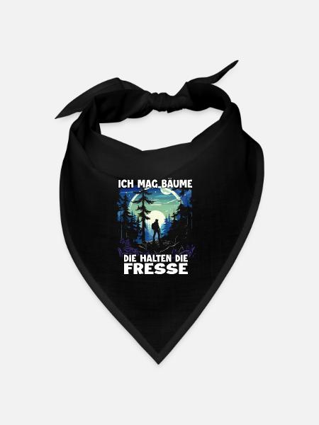 Hiking T für Wander Fans ideal fürs Trekking - Bandana Dreieckstuch - Schwarz