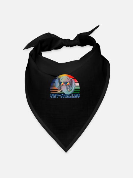 Seychellen - Bandana Dreieckstuch - Schwarz