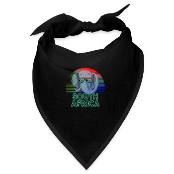 Südafrika - Bandana Dreieckstuch - Schwarz - Vorne