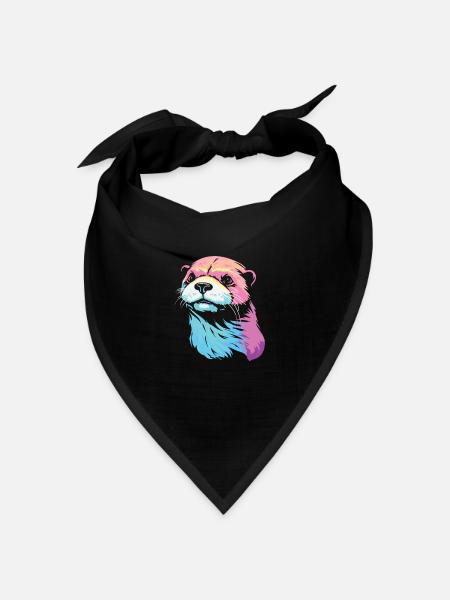 Otter - Bandana Dreieckstuch - Schwarz
