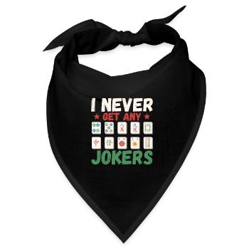 Geschenk für Mahjong Fans - Bandana Dreieckstuch - Schwarz - Vorne
