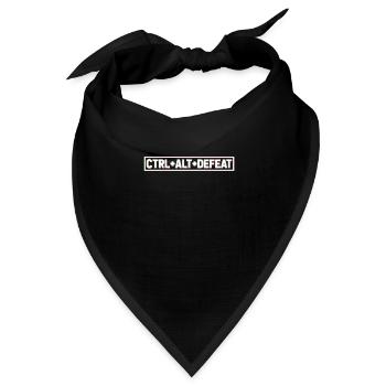 Gamer Gaming Tastatürkürzel Ctrl Alt Defeat - Bandana Dreieckstuch - Schwarz - Vorne