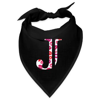 Buchstabe j Küsse - Bandana Dreieckstuch - Schwarz - Vorne