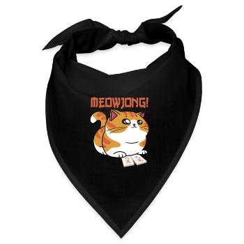 Geschenk für Mahjong Fans - Bandana Dreieckstuch - Schwarz - Vorne